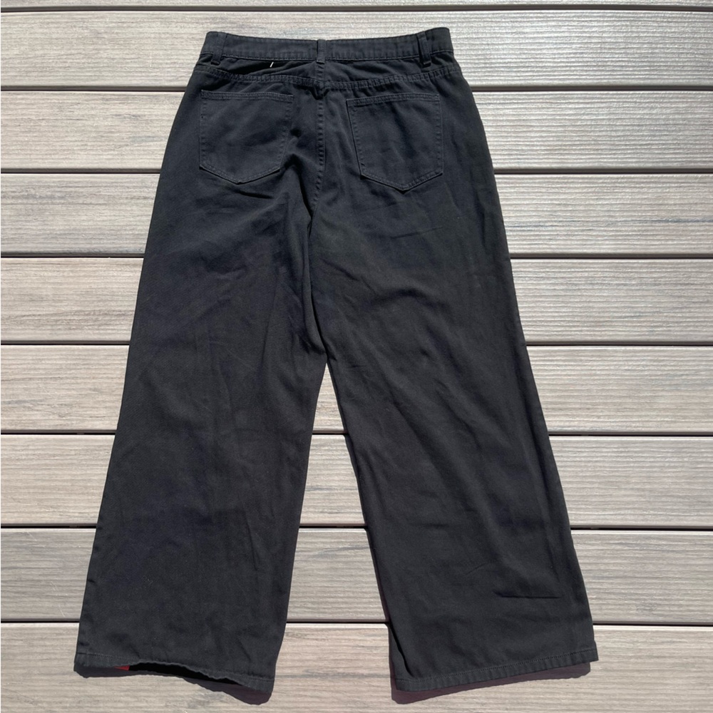 Cider; Black; Soft Wide Leg Cargo Pants; Colorful Flower Decals; Minor Wear; XL - Picture 8 of 8